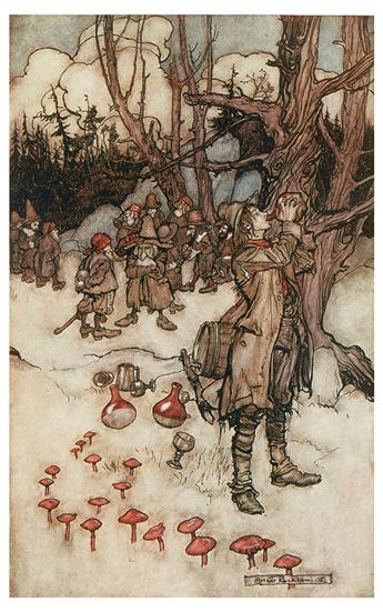 (RACKHAM, ARTHUR.) Irving, Washington. Rip Van Winkle: 50 Aquarelle.